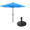 Pure Garden 9-Foot Patio Umbrella with Base, Brilliant Blue 50-LG1033B